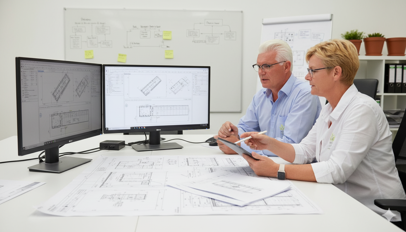 A conceptual illustration of custom project planning and implementation.